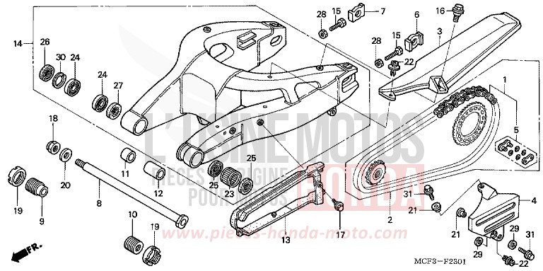 SWINGARM (VTR1000SP2/3/4/5/6) for VTR1000 SP-2 BLACK (NH1E) from 2005
